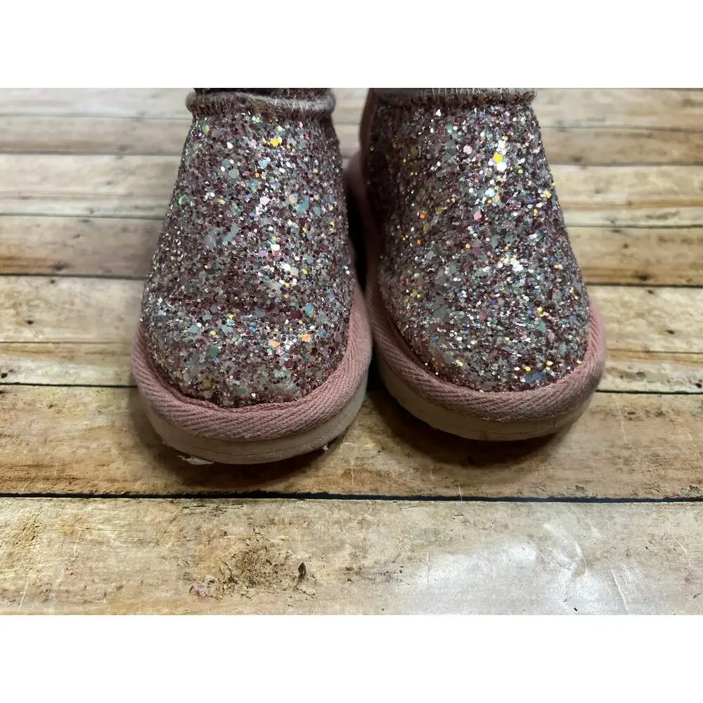 Love and Grow Pink Sparkle Glitter Glow in the Dark Boots Toddler Girl Size 9